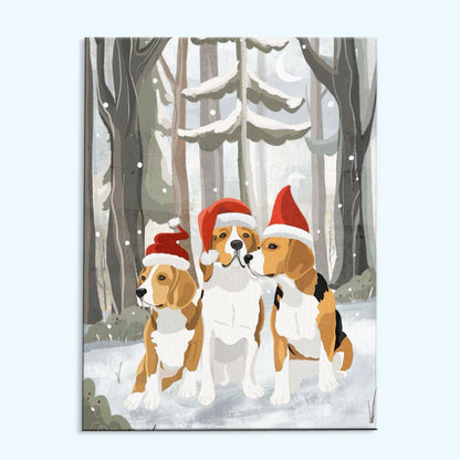 Woodland Christmas Pups | Paint by Numbers Kit