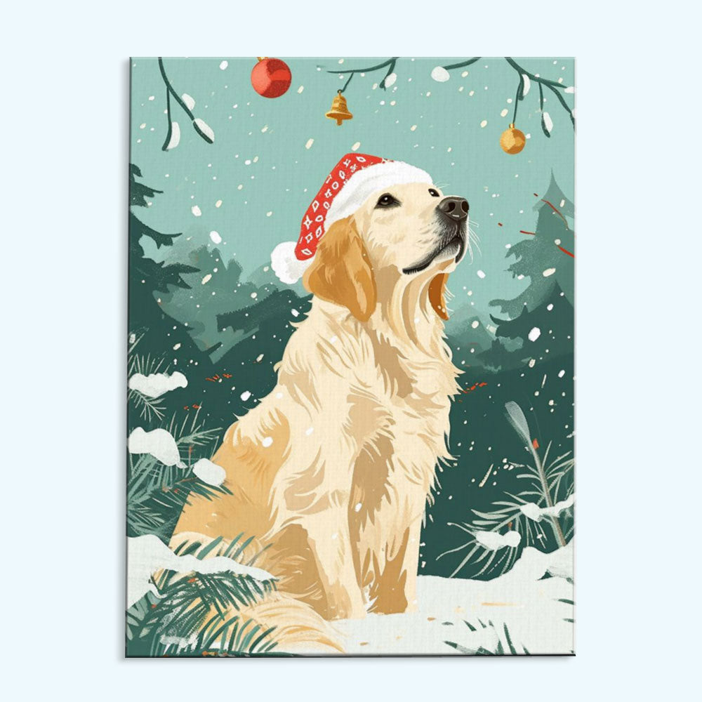Golden Friend in Christmas | Paint by Numbers Kit