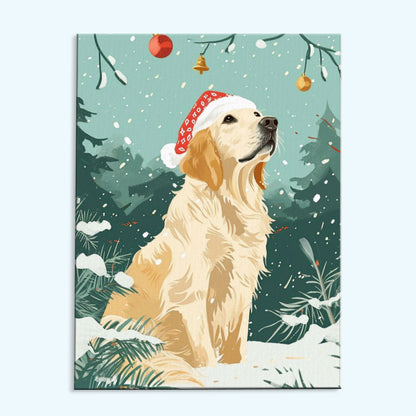 Golden Friend in Christmas | Paint by Numbers Kit