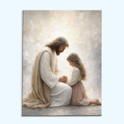 Jesus Praying With A Little Girl | Paint by Numbers Kit