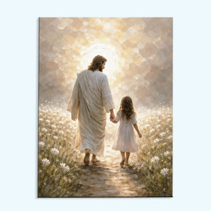 Jesus Walking With Little Girl | Paint by Numbers Kit