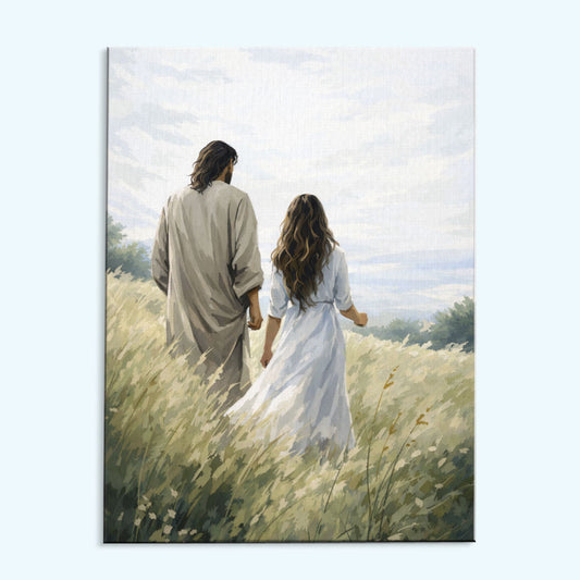 Jesus Walking With a Woman | Paint by Numbers Kit
