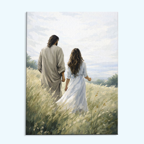 Jesus Walking With a Woman