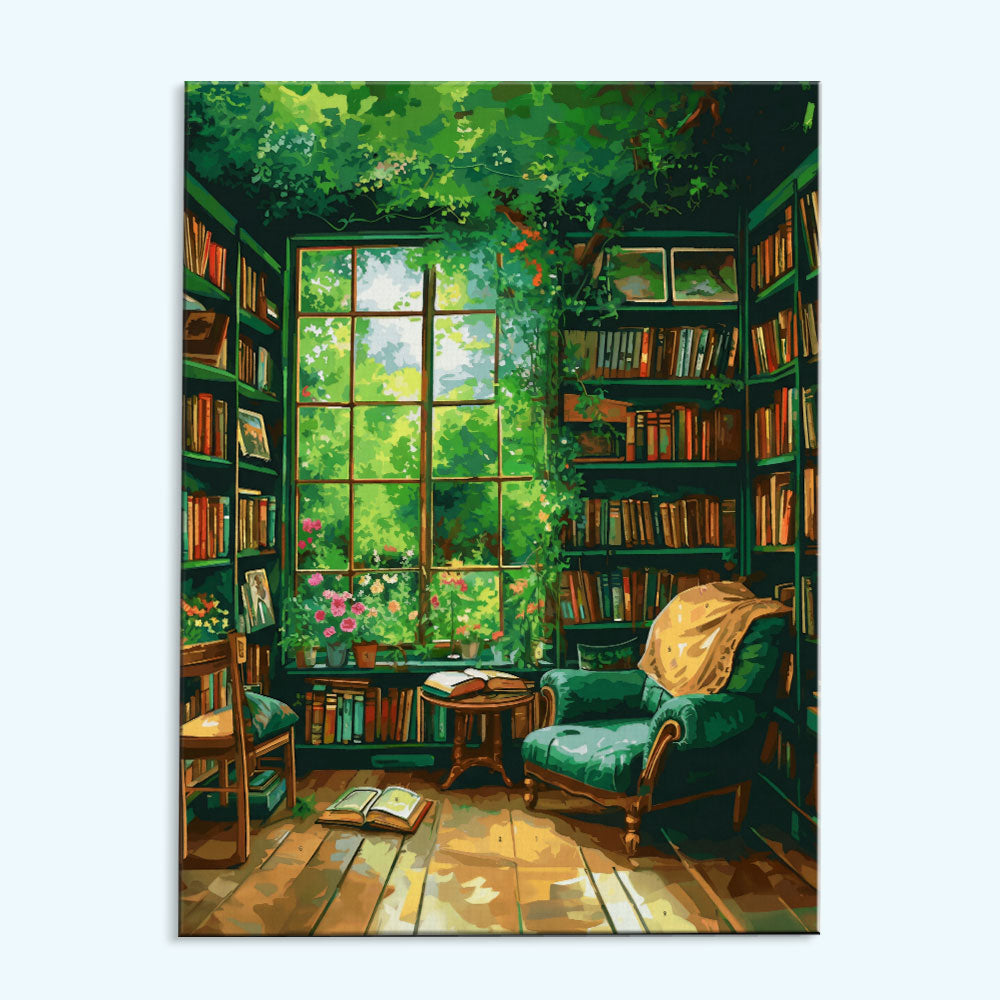 Evergreen Reading Nook | Paint by Numbers Kit