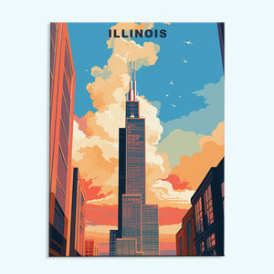 Illinois, US-Bundesstaat | Malen nach Zahlen Set
