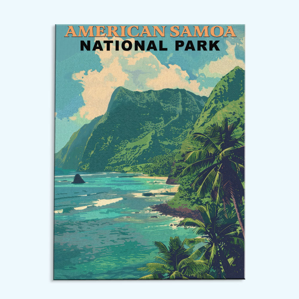 American Samoa National Park Vintage | Paint by Numbers Kit