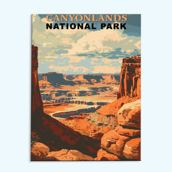 Canyonlands Nationalpark Vintage | Malen nach Zahlen Set