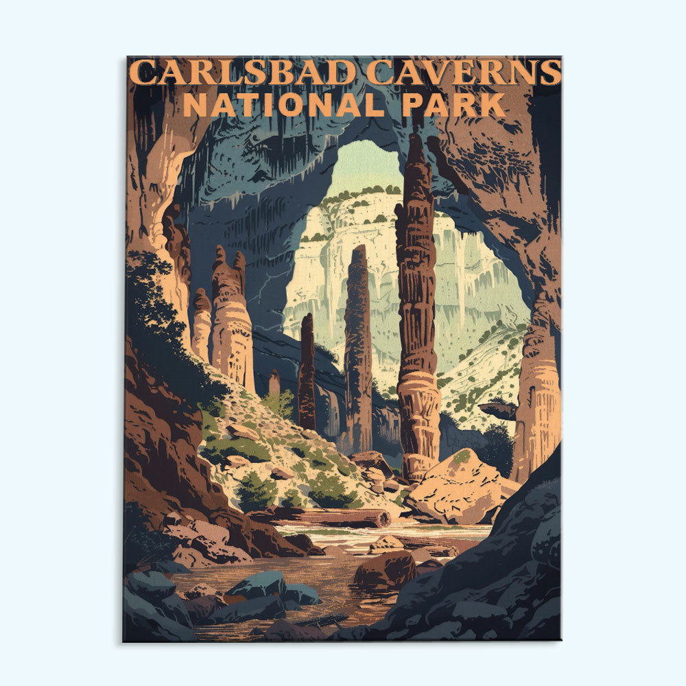Carlsbad Caverns National Park Vintage Paint by Numbers Kit Wander