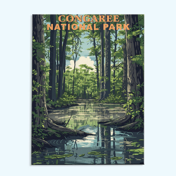 Congaree-Nationalpark Vintage | Malen nach Zahlen-Set