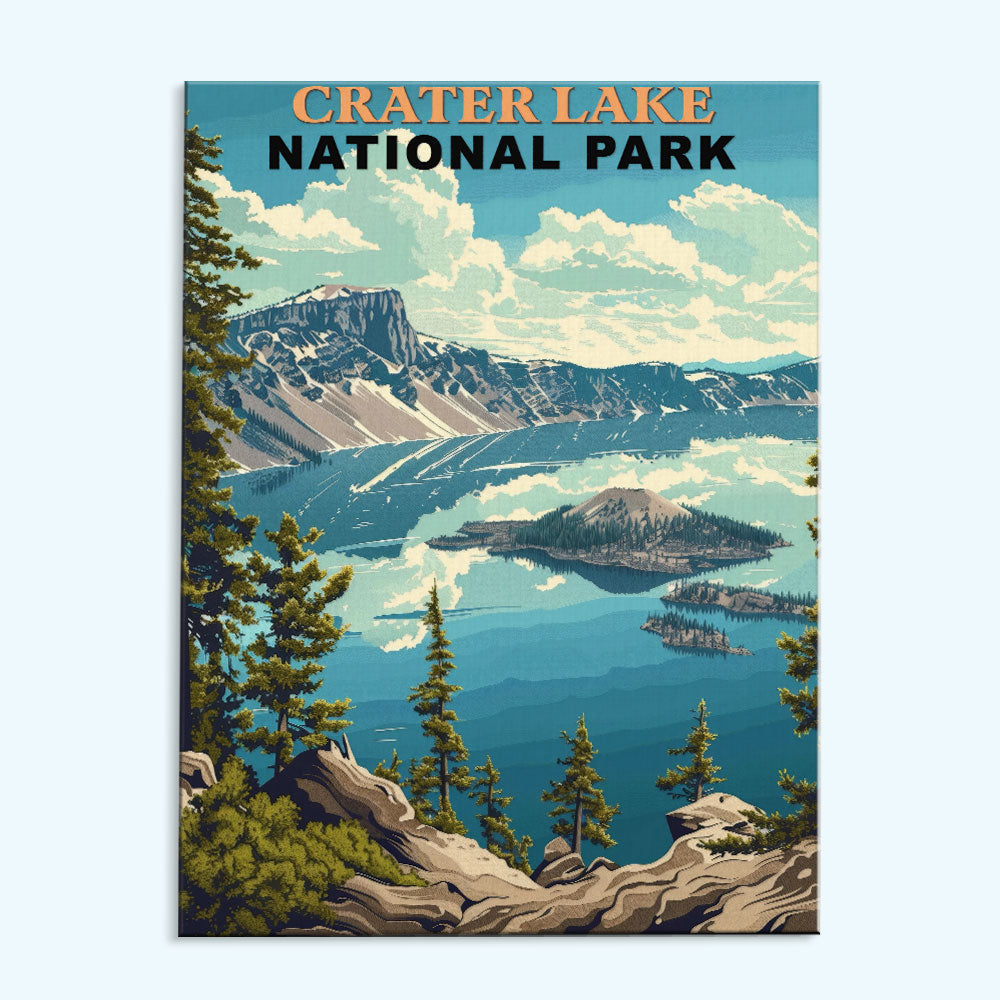 Crater Lake National Park Vintage | Paint by Numbers Kit