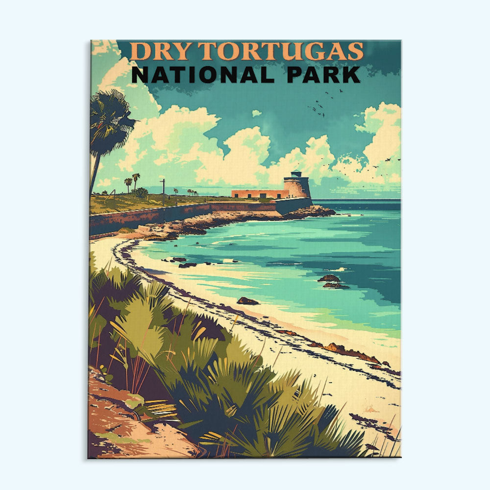 Dry Tortugas National Park Vintage Paint by Numbers Kit Wander Painting