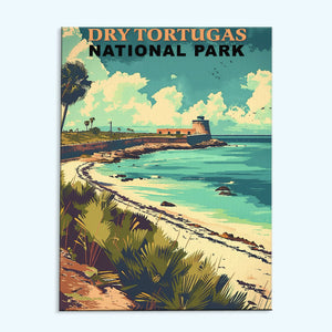 Dry Tortugas Nationalpark Vintage | Malen nach Zahlen Set