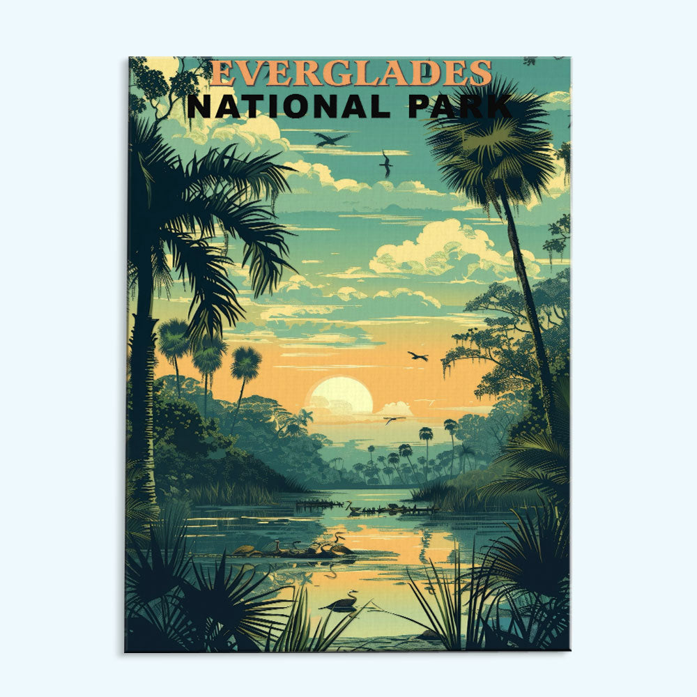 Everglades National Park Vintage Paint by Numbers Kit Wander Painting