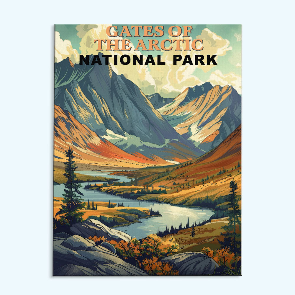 Gates of The Artic National Park Vintage | Paint by Numbers Kit