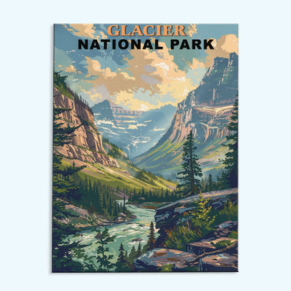 Glacier National Park Vintage | Paint by Numbers Kit