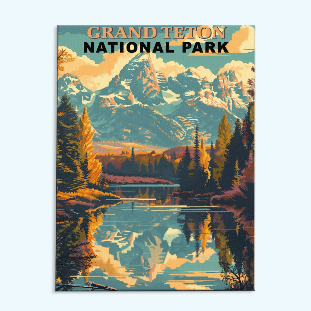 Grand Teton National Park Vintage | Paint by Numbers Kit