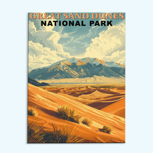 Great Sand Dunes Nationalpark Vintage | Malen nach Zahlen Set