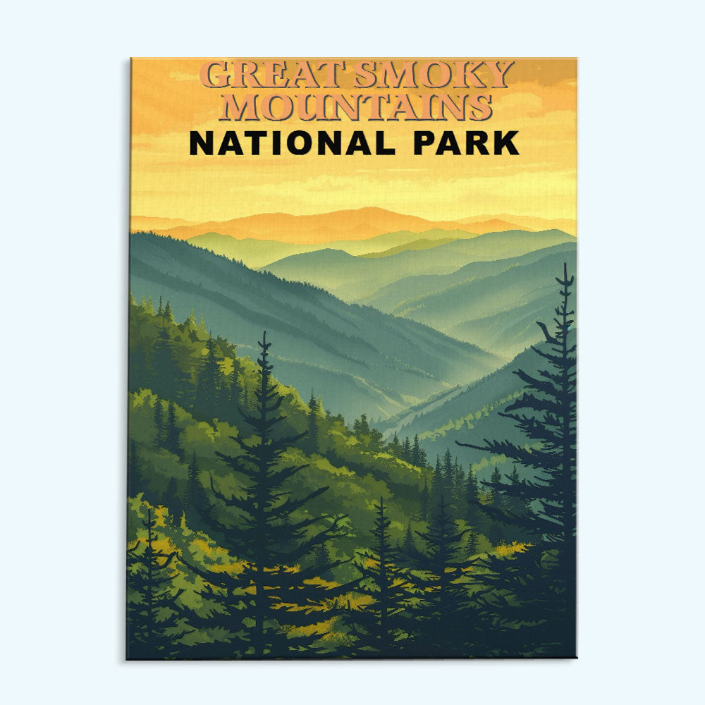 Great Smoky Mountains National Park Vintage | Paint by Numbers Kit