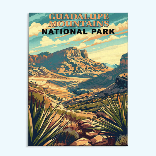 Guadalupe Mountains National Park Vintage | Paint by Numbers Kit