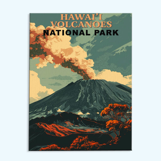 Hawai'i Volcanoes Park Vintage | Paint by Numbers Kit