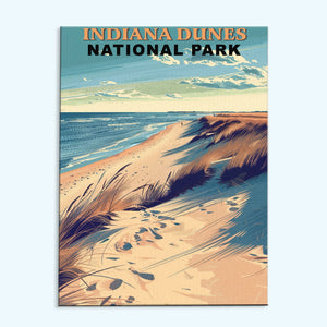Indiana Dunes Nationalpark Vintage | Malen nach Zahlen Set