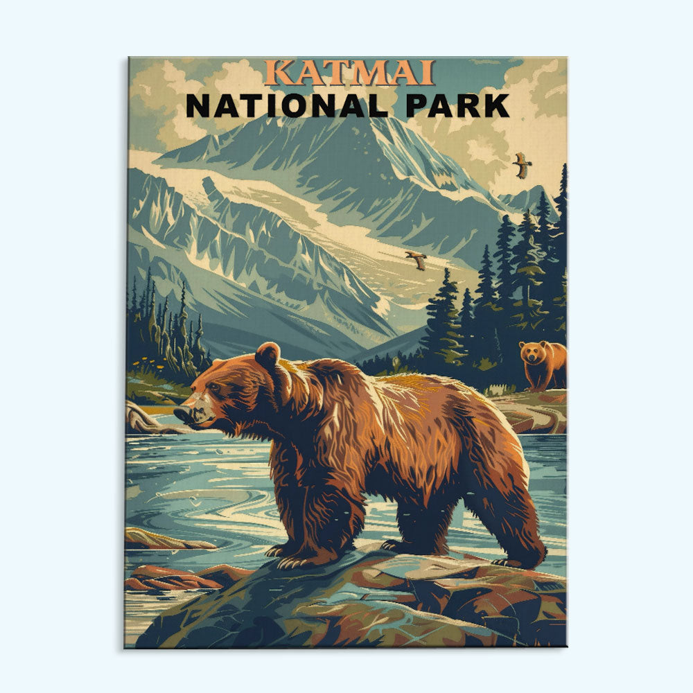 Katmai National Park Vintage | Paint by Numbers Kit