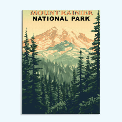 Mount Rainier Park Vintage | Paint by Numbers Kit