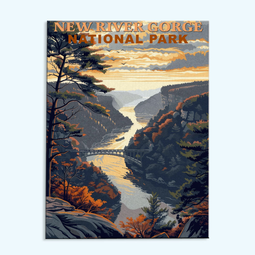 New River Gorge National Park Vintage | Paint by Numbers Kit