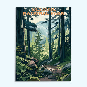 Olympic Nationalpark Vintage | Malen nach Zahlen Set