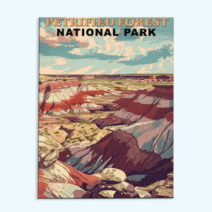 Petrified Forest Nationalpark Vintage | Malen nach Zahlen Set