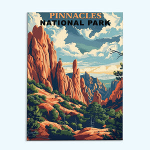 Pinnacles-Nationalpark, Vintage | Malen nach Zahlen-Set