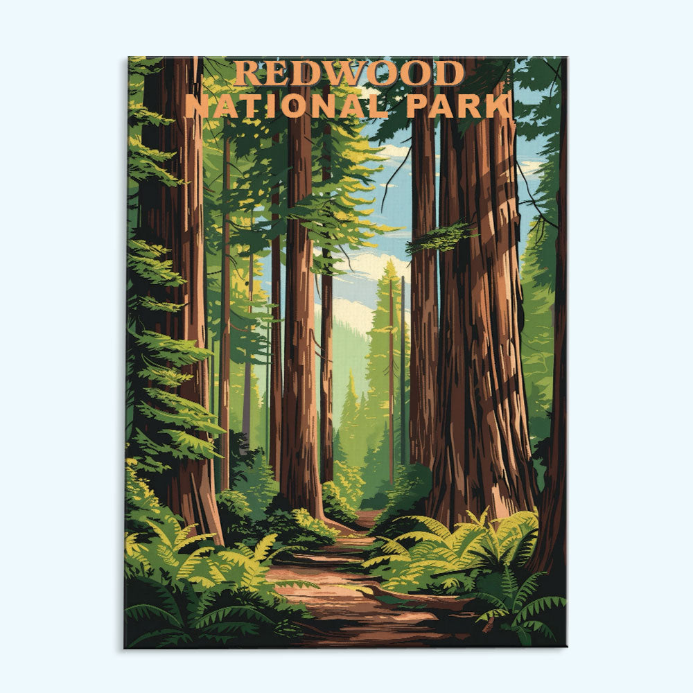 Redwood National and State Parks Vintage | Paint by Numbers Kit