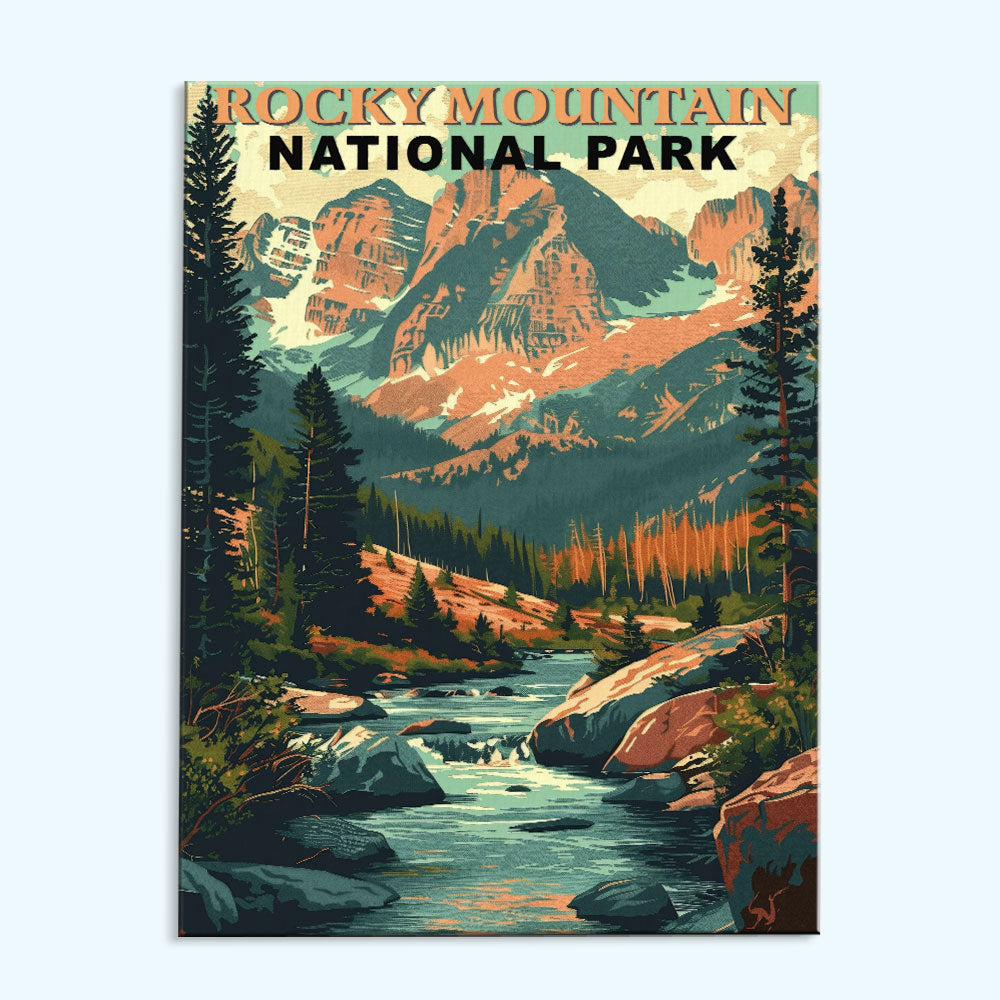 Rocky Mountain Park Vintage | Paint by Numbers Kit