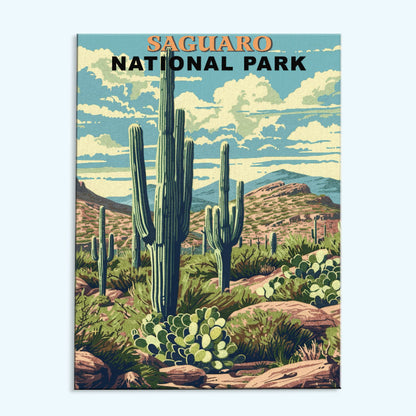 Saguaro National Park Vintage | Paint by Numbers Kit