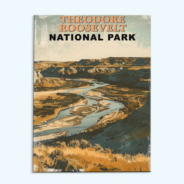 Theodore Roosevelt Nationalpark Vintage | Malen nach Zahlen Set