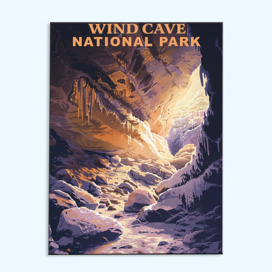 Wind Cave National Park Vintage | Paint by Numbers Kit