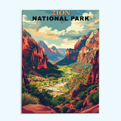 Zion National Park Vintage | Paint by Numbers Kit