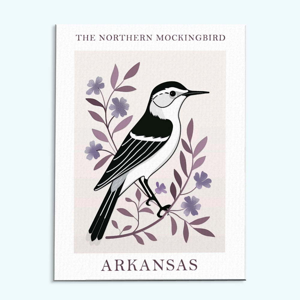 Arkansas State Bird Northern Mockingbird | Paint by Numbers Kit