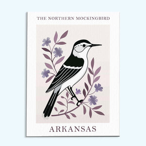 Arkansas Staatsvogel, Spottdrossel | Malen nach Zahlen Set