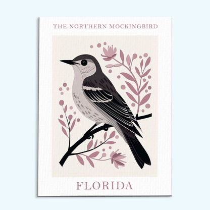 Florida State Bird Northern Mockingbird | Paint by Numbers Kit