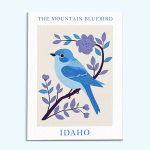 Idaho State Bird Mountain Bluebird | Malen nach Zahlen Set