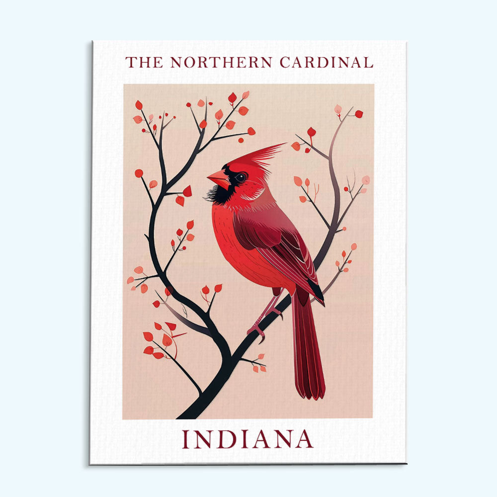 Indiana State Bird Northern Cardinal | Paint by Numbers Kit