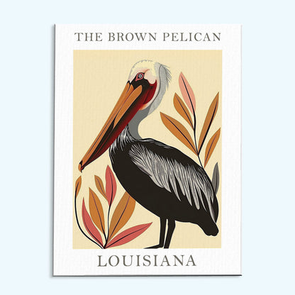 Louisiana State Bird Brown Pelican | Paint by Numbers Kit