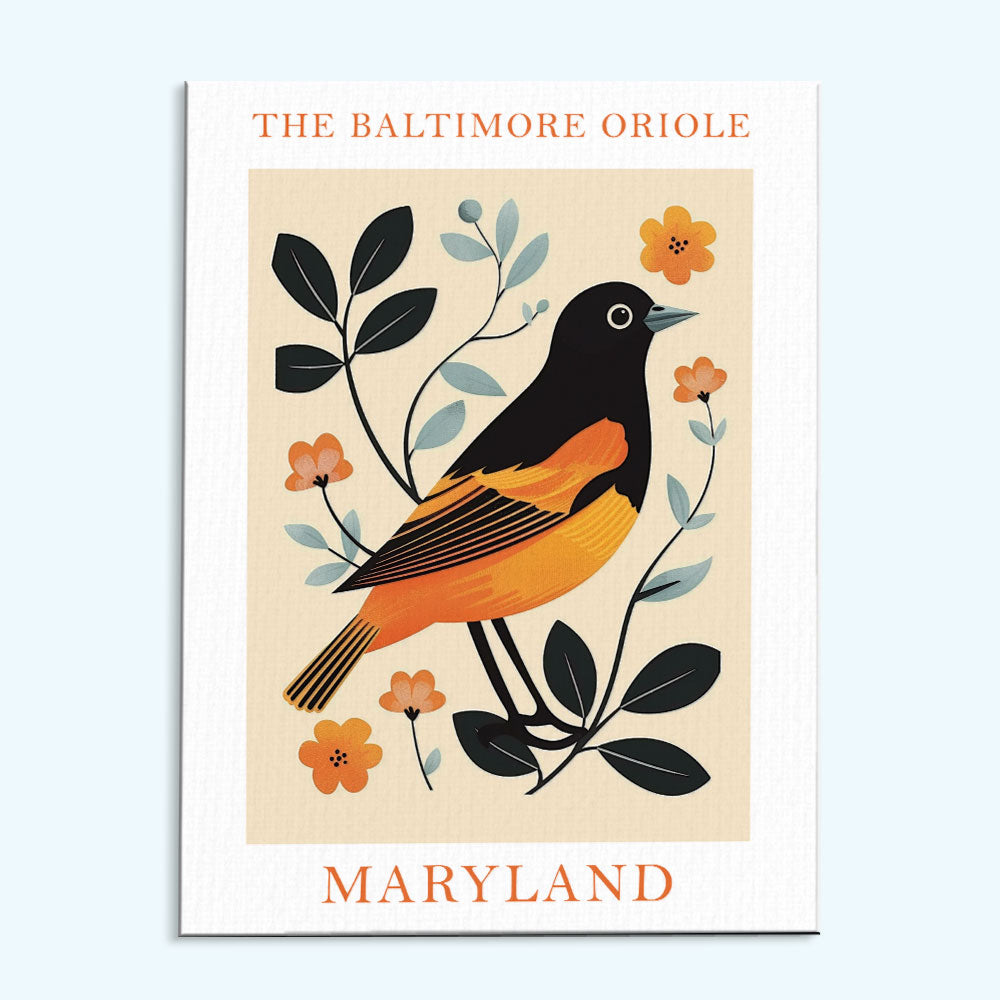 Maryland State Bird Baltimore Oriole | Paint by Numbers Kit