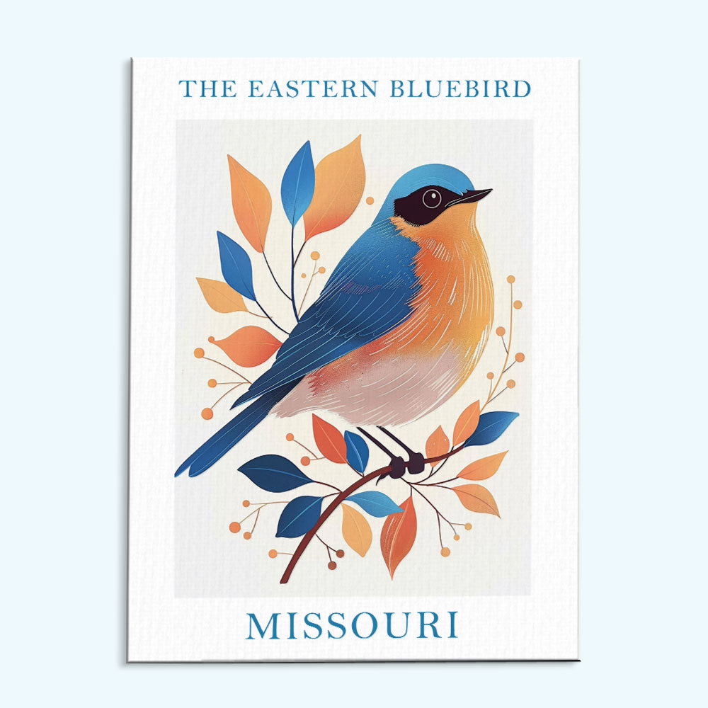 Missouri State Bird Eastern Bluebird | Paint by Numbers Kit