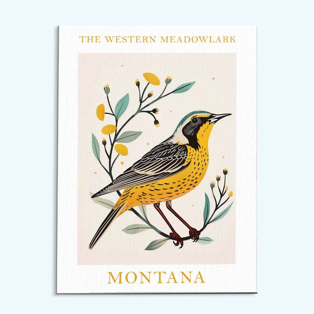 Montana State Bird Western Meadowlark | Paint by Numbers Kit