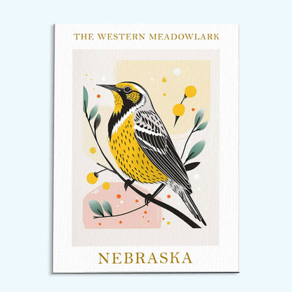 Nebraska State Bird Western Meadowlark | Paint by Numbers Kit