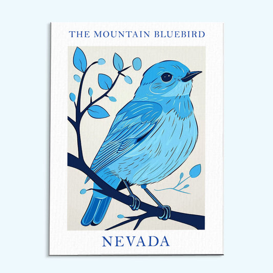 Nevada State Bird Mountain Bluebird | Paint by Numbers Kit