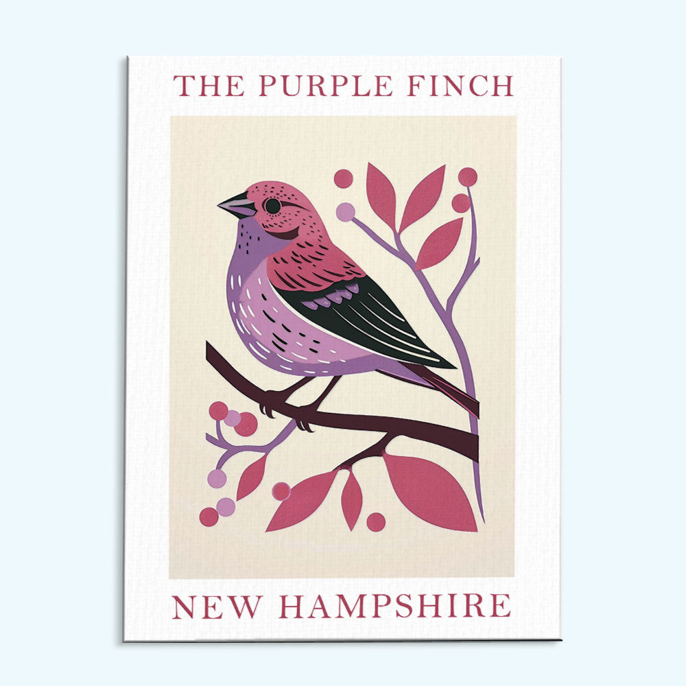 New Hampshire State Bird Purple Finch | Paint by Numbers Kit