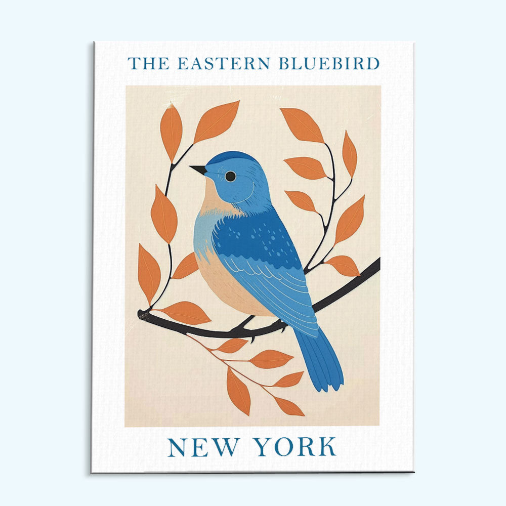 New York State Bird Eastern Bluebird | Paint by Numbers Kit